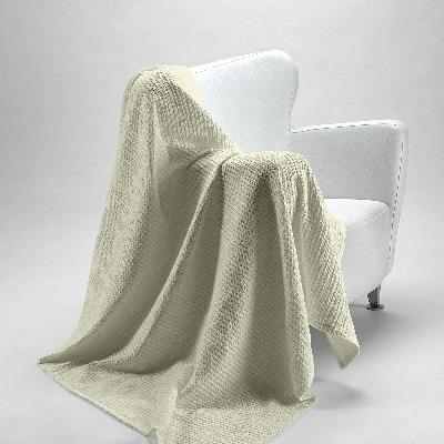 Plaid de algodón Estelia BANUS-Crema